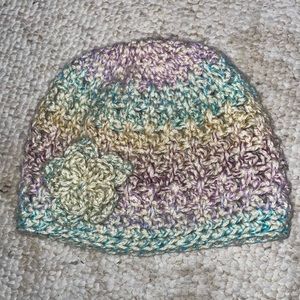 Handmade Crochet Beanie with Flower Clip